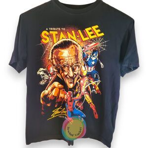 Stan Lee Tribute T-Shirt XL (Fits L) Marvel Spiderman Iron Man Deadpool RARE